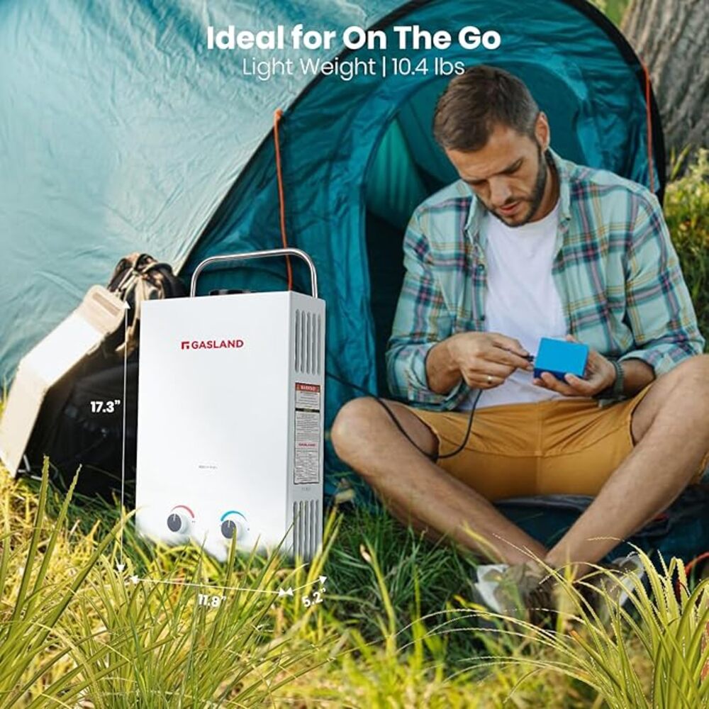 GASLAND 1.58GPM 6L 41,000BTU Outdoor Portable Propane Instant Hot Water Heater