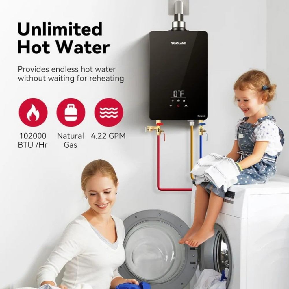 GASLAND Compact Indoor Tankless LPG Water Heater - 4.22GPM 10,2000BTU