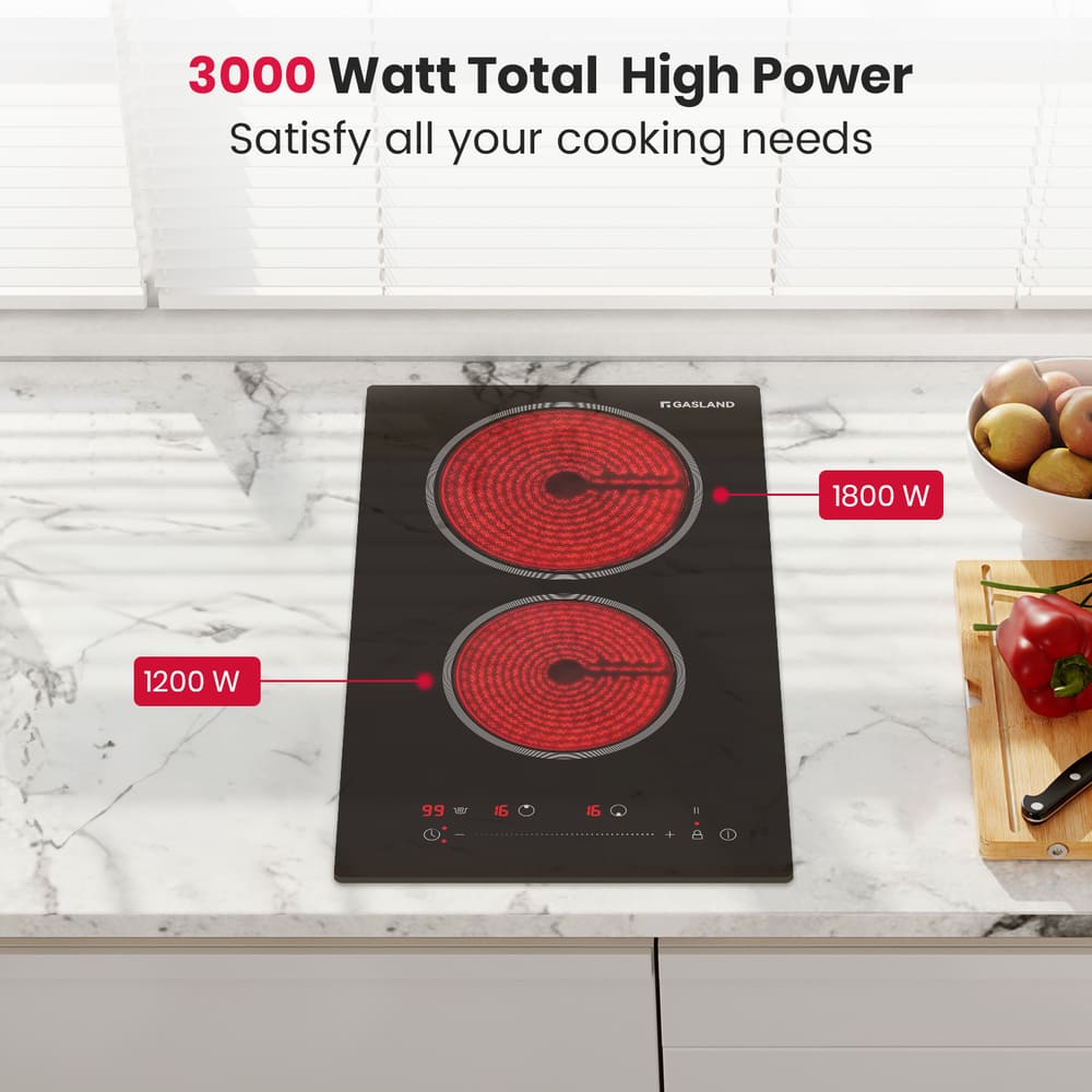 GASLAND 12 Inch 2 Burner Pro-Style Touch Control Ceramic Cooktop