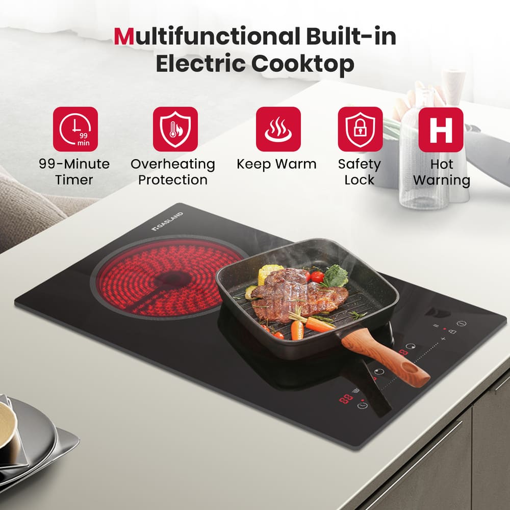 GASLAND 12 Inch 2 Burner Pro-Style Touch Control Ceramic Cooktop
