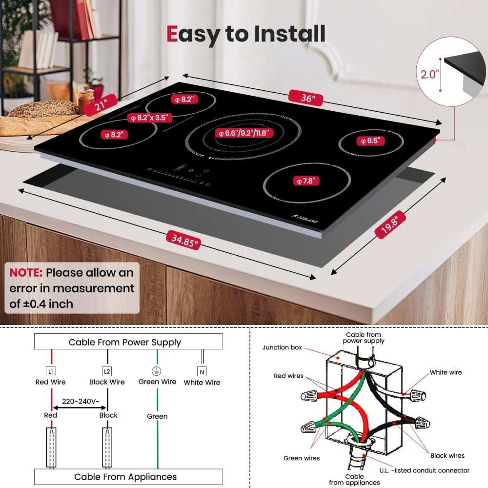 GASLAND 30" 4 Burner Sync Element Slide Touch Control Electric Cooktop
