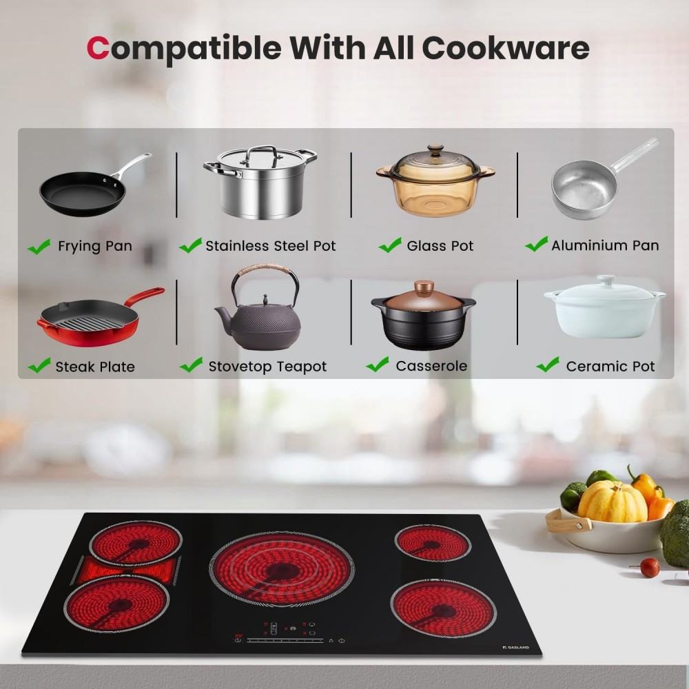 GASLAND 30" 4 Burner Sync Element Slide Touch Control Electric Cooktop