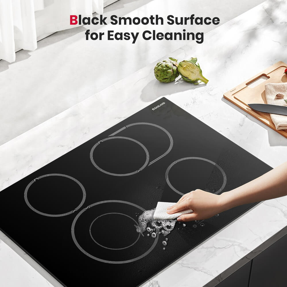 GASLAND 30 Inch 4 Burner Dual-Ring Element Sensor Touch Radiant Ceramic Cooktop