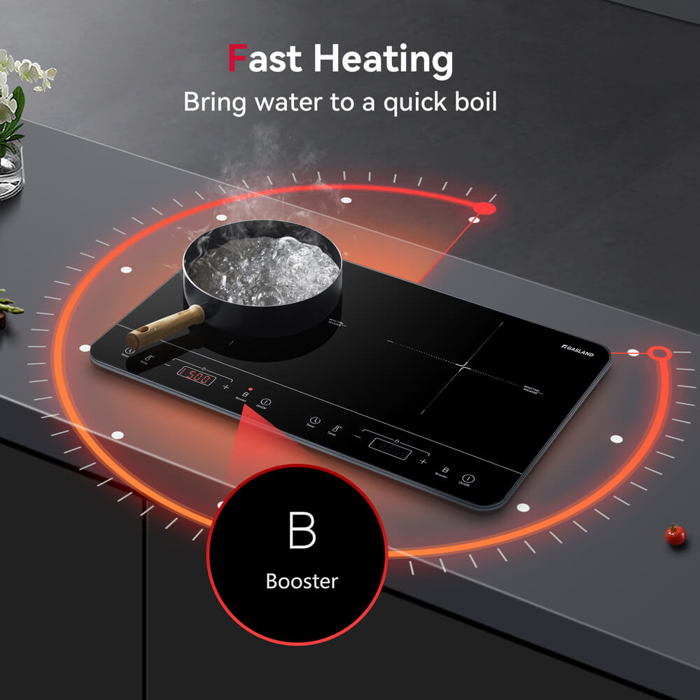 GASLAND 24 Inch Touch Control Portable Induction Cooktop with Double Boost Zone 1800W