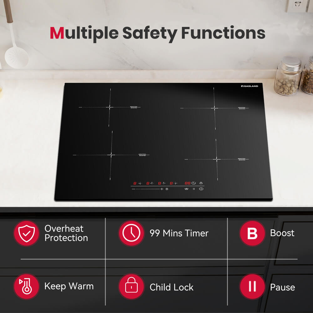 GASLAND 24 Inch 4 Boost Burner Slider Control Induction Cooktop