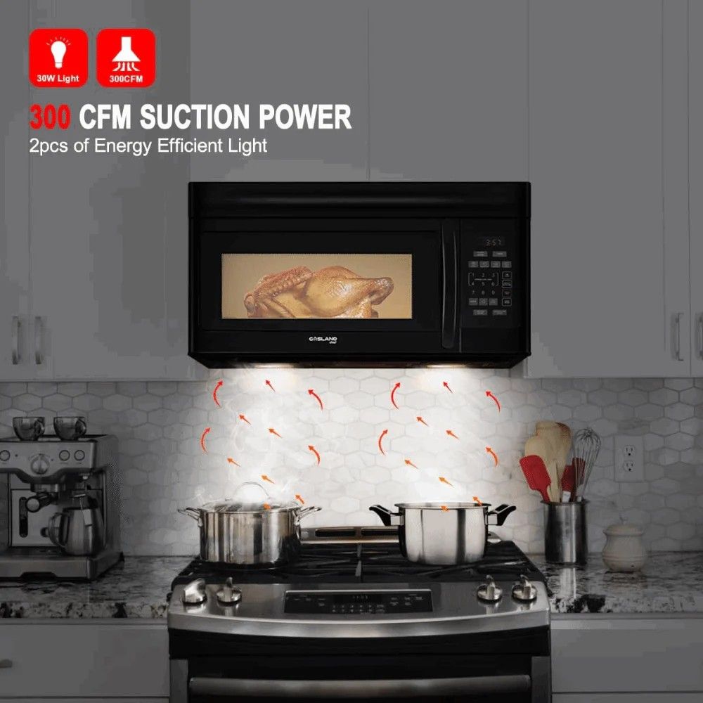 GASLAND 30" 1.6 Cu. Ft. Over the Range Microwave -  Black