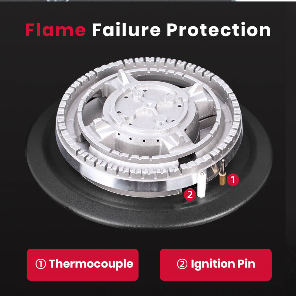 GASLAND 30 Inch 5 Burner Black Enamel Gas Cooktop with Reversible Grill/Griddle