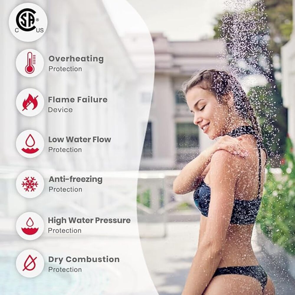 GASLAND 2.64GPM 10L 68,000BTU Outdoor Portable Propane Instant Hot Water Heater