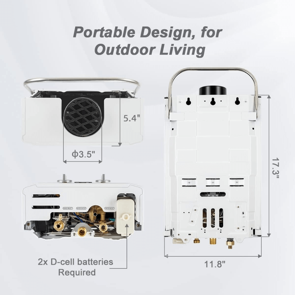 GASLAND 1.58GPM 6L 41,000 BTU Digital Screen Portable Propane Tankless Water Heater with 1.6 GPM Water Pump