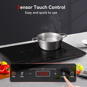GASLAND 24 Inch Touch Control Portable Induction Cooktop with Double Boost Zone 1800W