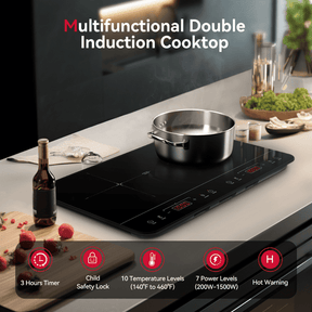 GASLAND 24 Inch Touch Control Portable Induction Cooktop with Double Boost Zone 1800W