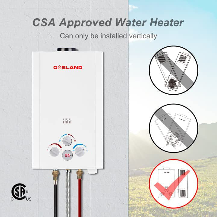 GASLAND 2.64GPM 10L 68,000BTU Portable Tankless Digital Screen Propane Gas Water Heater