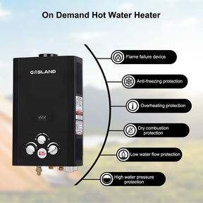 GASLAND 2.64GPM 10L 68,000BTU Portable Tankless Digital Screen Propane Gas Water Heater