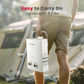 GASLAND 1.32 GPM Portable Tankless Propane Water Heater with Pump