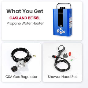 GASLAND Outdoors Water Heater 1.58GPM 6L LED Digital Screen Portable Tankless Propane Water Heater for RV Camping