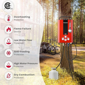 GASLAND Outdoors Water Heater 1.58GPM 6L LED Digital Screen Portable Tankless Propane Water Heater for RV Camping