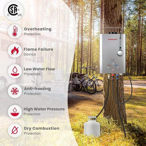 GASLAND 1.58GPM 6L 41,000BTU Portable Tankless Digital Screen Propane Gas Water Heater