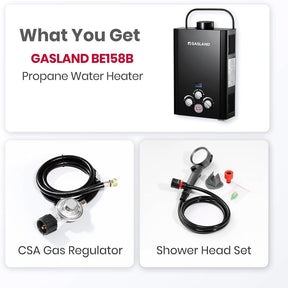 GASLAND 1.58GPM 6L 41,000BTU Portable Tankless Digital Screen Propane Gas Water Heater