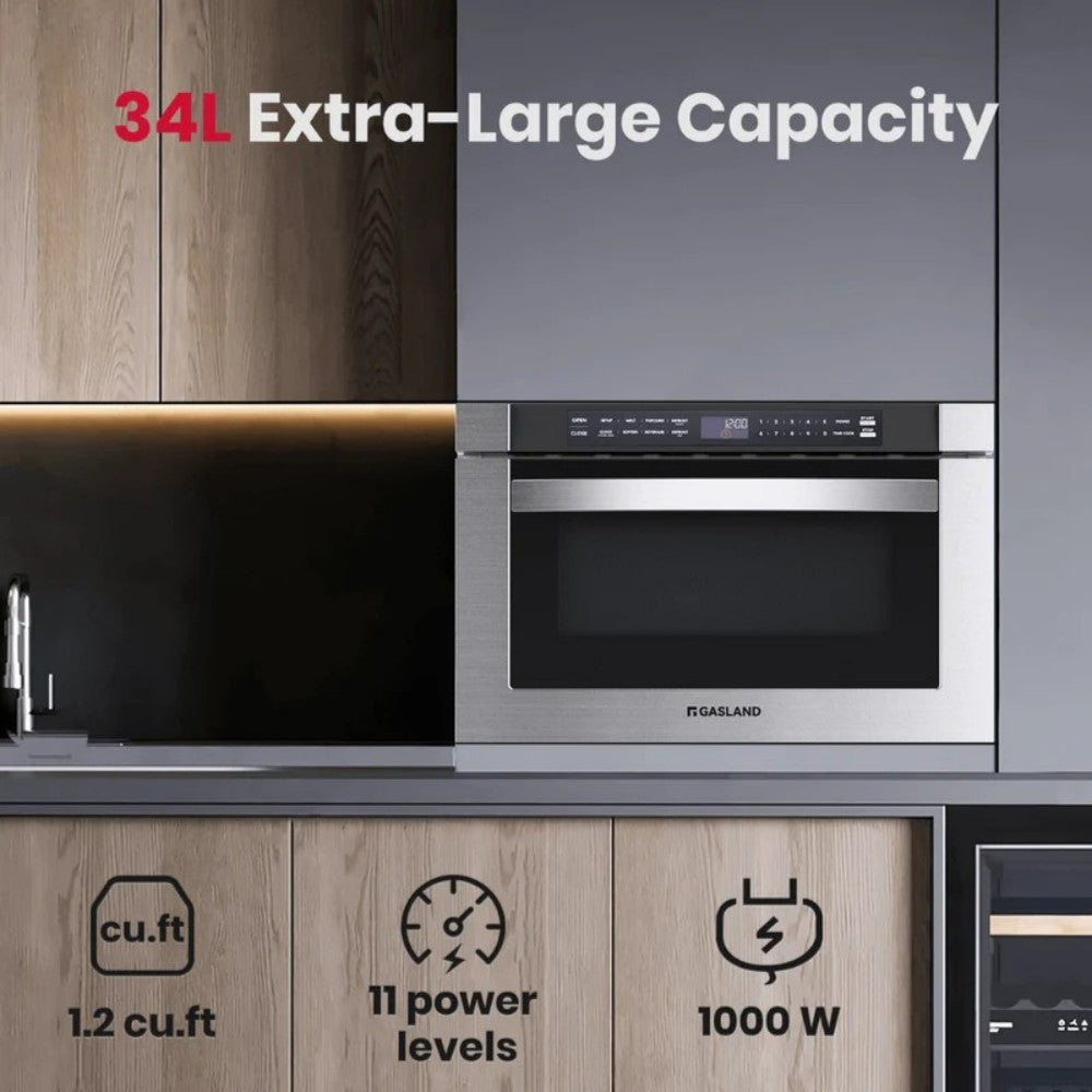 GASLAND 24" 1.2 Cu. Ft. 1000W Built-in Microwaves - Drawer