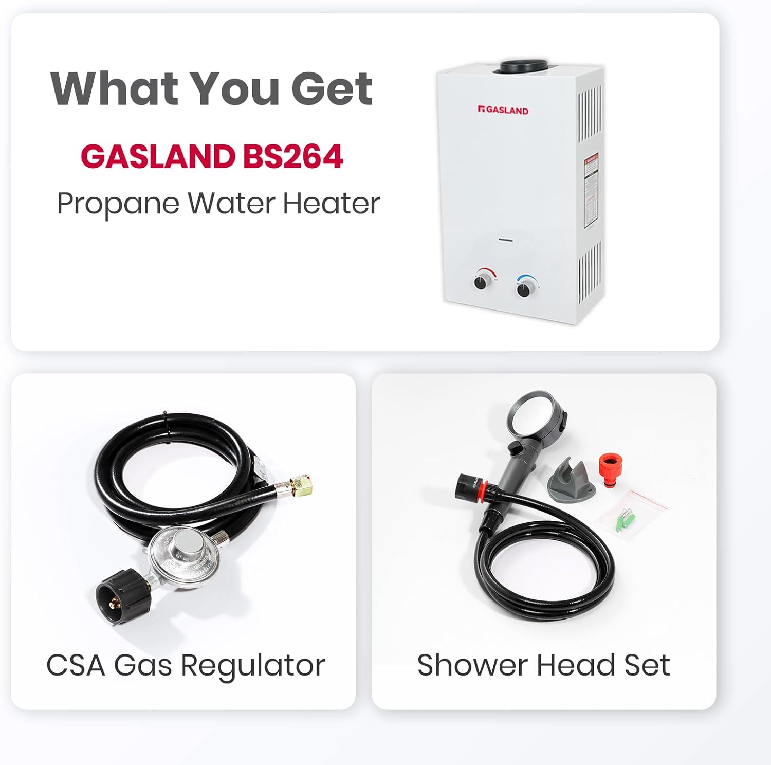 GASLAND 2.64GPM 10L 68,000BTU Outdoor Portable Propane Instant Hot Water Heater