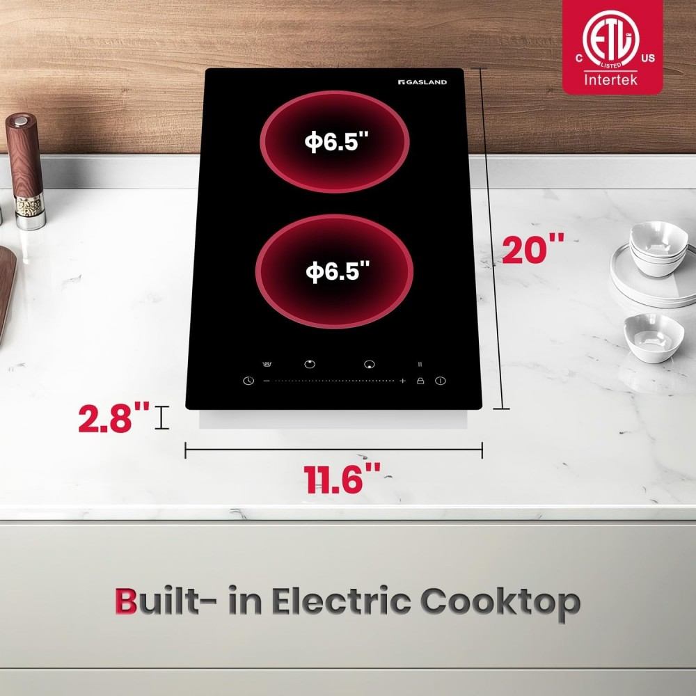 GASLAND 12" 2 Burner Slide Control Electric Cooktop