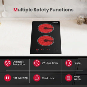 GASLAND 12" 2 Burner Slide Control Electric Cooktop
