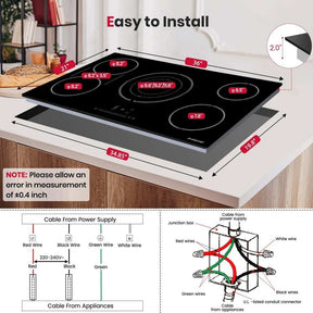 GASLAND 30" 4 Burner Sync Element Slide Touch Control Electric Cooktop
