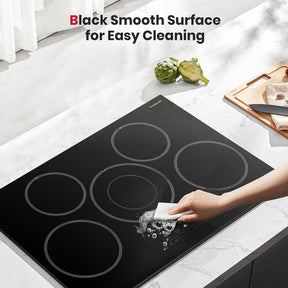 GASLAND 30 Inch 5 Burner Dual-Ring Element Sensor Touch Radiant Ceramic Cooktop