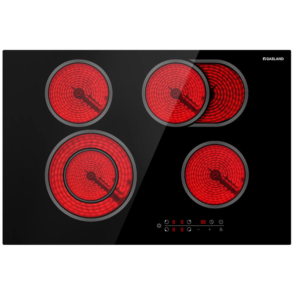 GASLAND 30 Inch 4 Burner Dual-Ring Element Sensor Touch Radiant Ceramic Cooktop