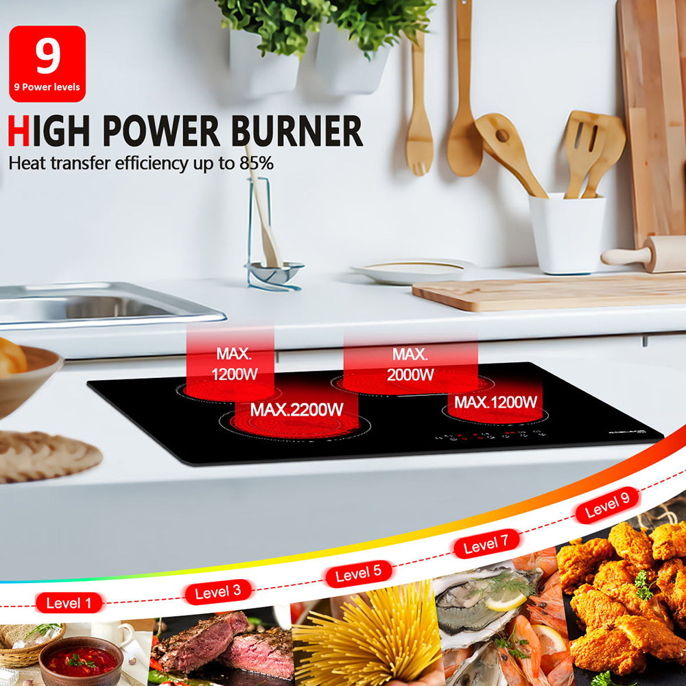 GASLAND Chef 30 Inch 4 Burner Sensor Touch Radiant Ceramic Stovetop