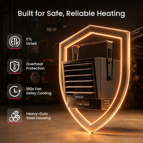 10,000W Heavy-Duty Electric Garage Heater with Remote | 240V