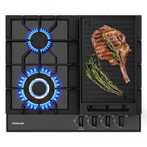 GASLAND 24 Inch 4 Burner Black Enamel Gas Cooktop