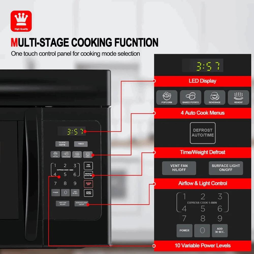 GASLAND 30" 1.6 Cu. Ft. Over the Range Microwave -  Black