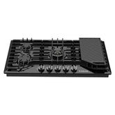 GASLAND 36 Inch 5 Burner Black Enamel Gas Cooktop with Reversible Grill/Griddle
