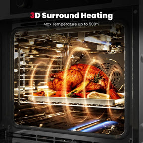 GASLAND 24" 2.12 Cu.ft Built-in Convection Single Wall Gas Oven with Rotisserie