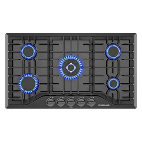 GASLAND 36 Inch 5 Burner Black Enamel Gas Cooktop