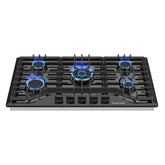 GASLAND 36 Inch 5 Burner Black Enamel Gas Cooktop