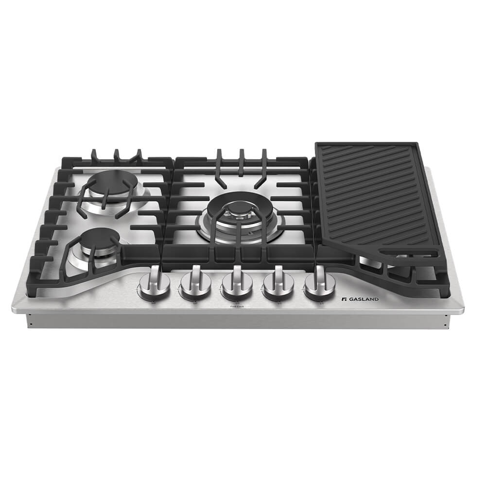 GASLAND 30 Inch 5 Burner Stainless Steel Gas Cooktop with Reversible Grill/Griddle