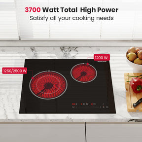 GASLAND 21 Inch 2 Burner Touch Control Radiant Ceramic Cooktop