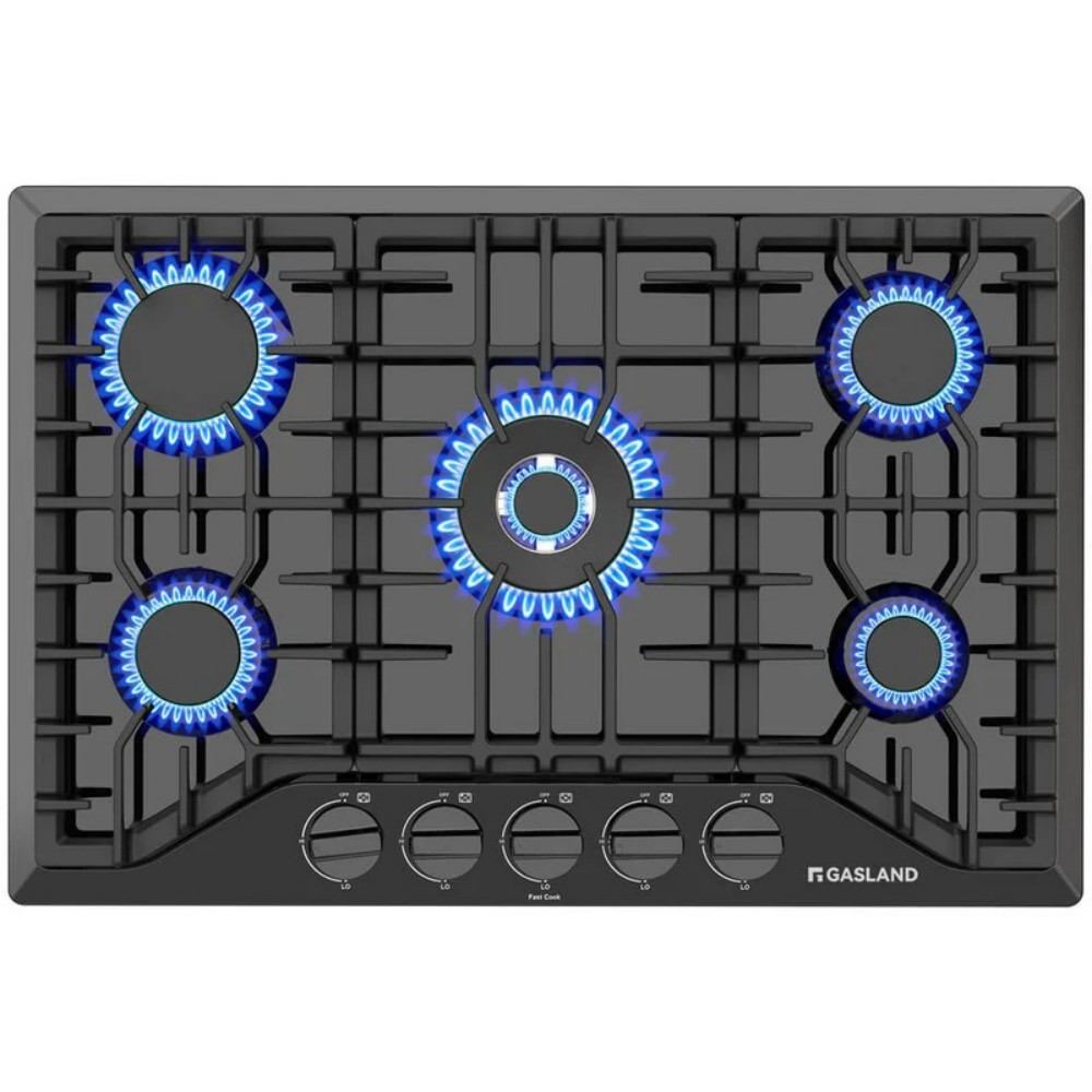 GASLAND 36 Inch 5 Burner Black Enamel Gas Cooktop