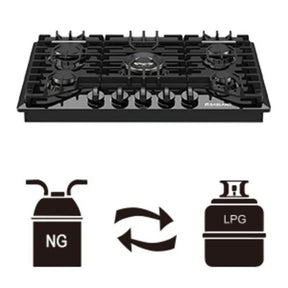 GASLAND 36 Inch 5 Burner Black Enamel Gas Cooktop