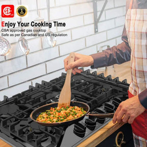 GASLAND 36 Inch 5 Burner Black Enamel Gas Cooktop