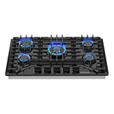 GASLAND 30 Inch 5 Burner Black Enamel Gas Cooktop