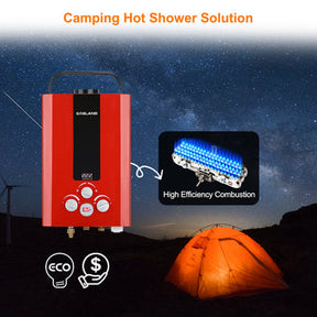Outdoor Portable Tankless Water Heater-1.58GPM 6L- Red