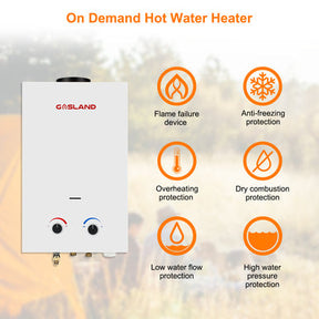 Outdoor Portable Tankless Water Heater- 2.64GPM 10L -White